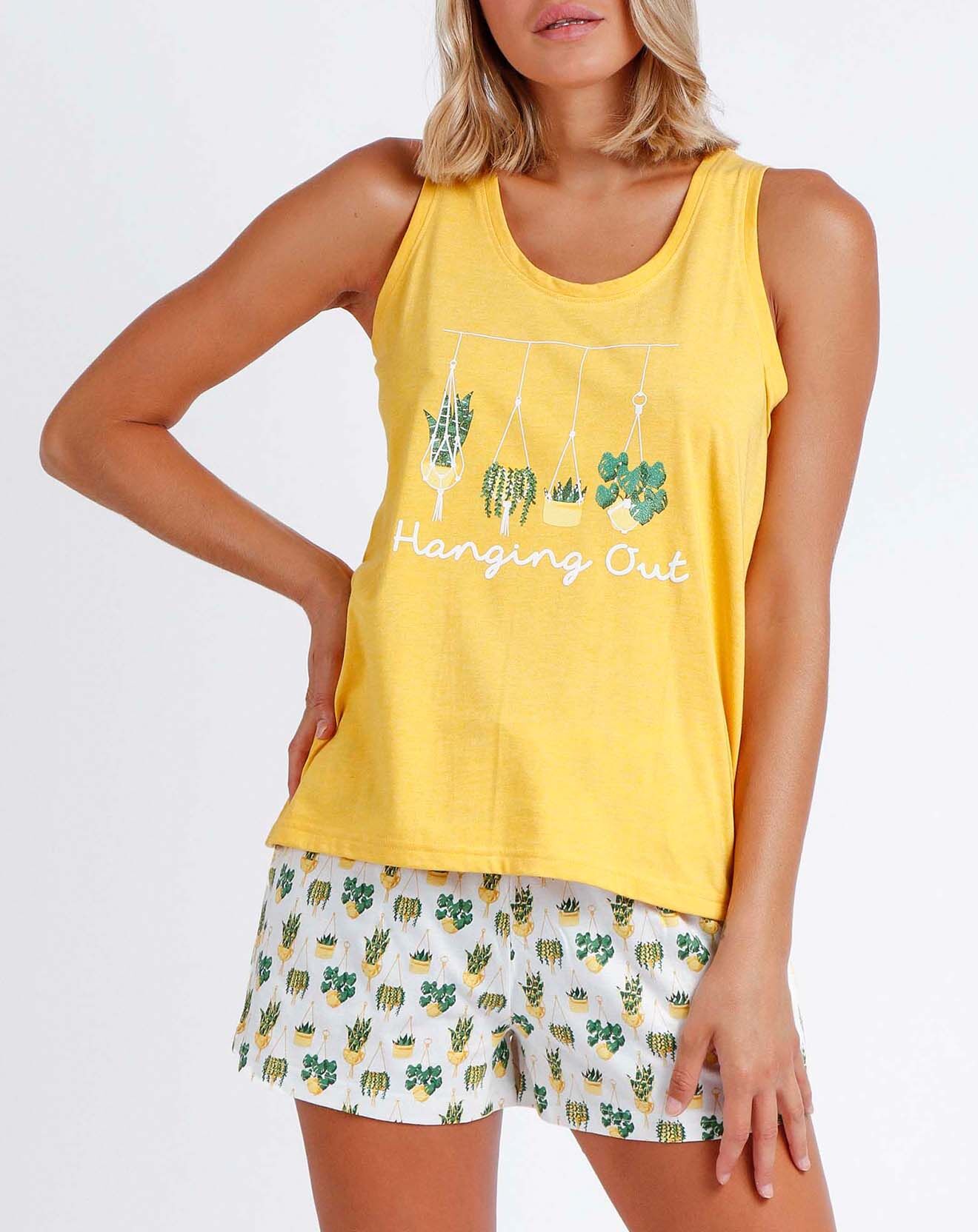 Admas Pyjama Débardeur & Short Thalia jaune