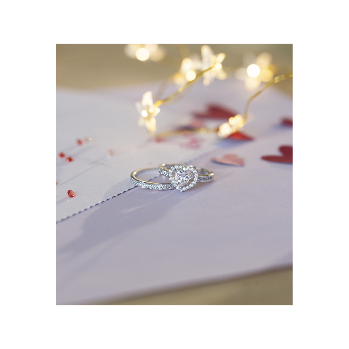 Duo alliance demi-tour solitaire argent 925 zirconias