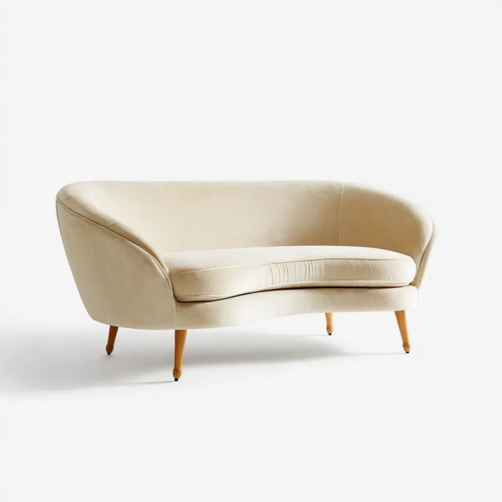 2-Sitzer-Sofa Samt 170x80x75 cm – Beige – Skandinavisches Design