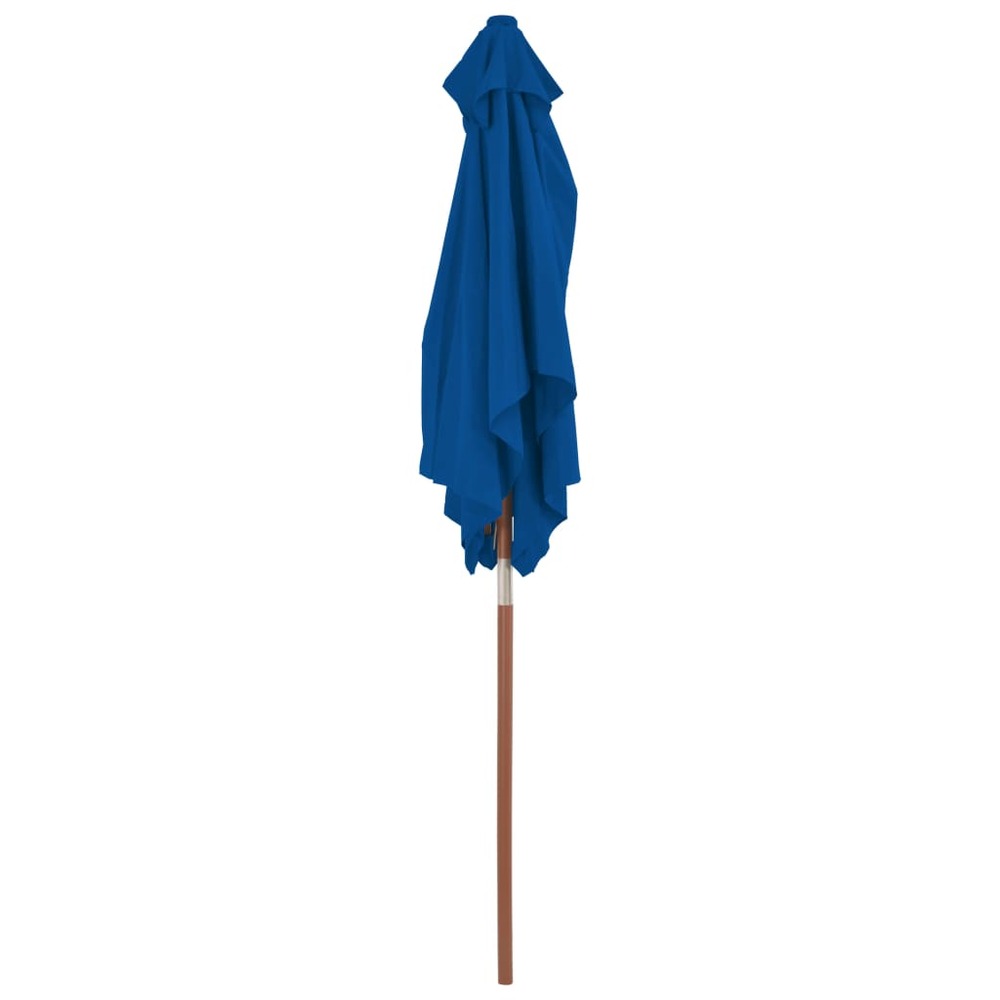Parasol d'extérieur avec mât en bois 150 x 200 cm bleu