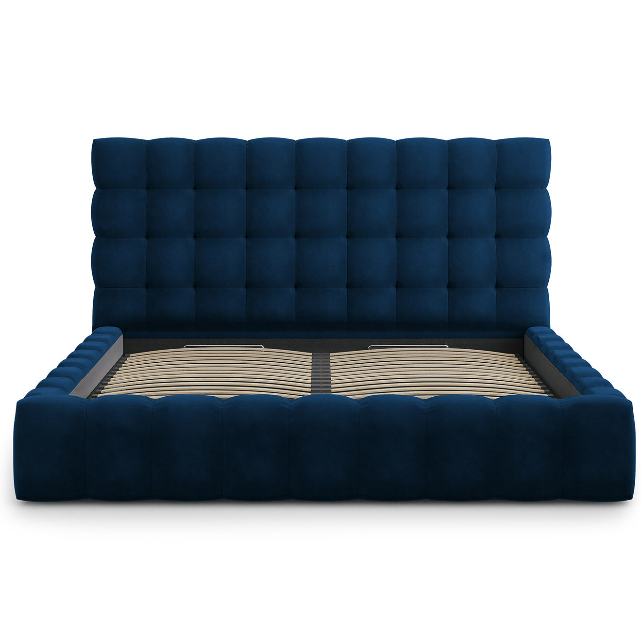 Cosmopolitan Design Lit avec coffre de rangement Bali Velours bleu roi - 200x200 cm
