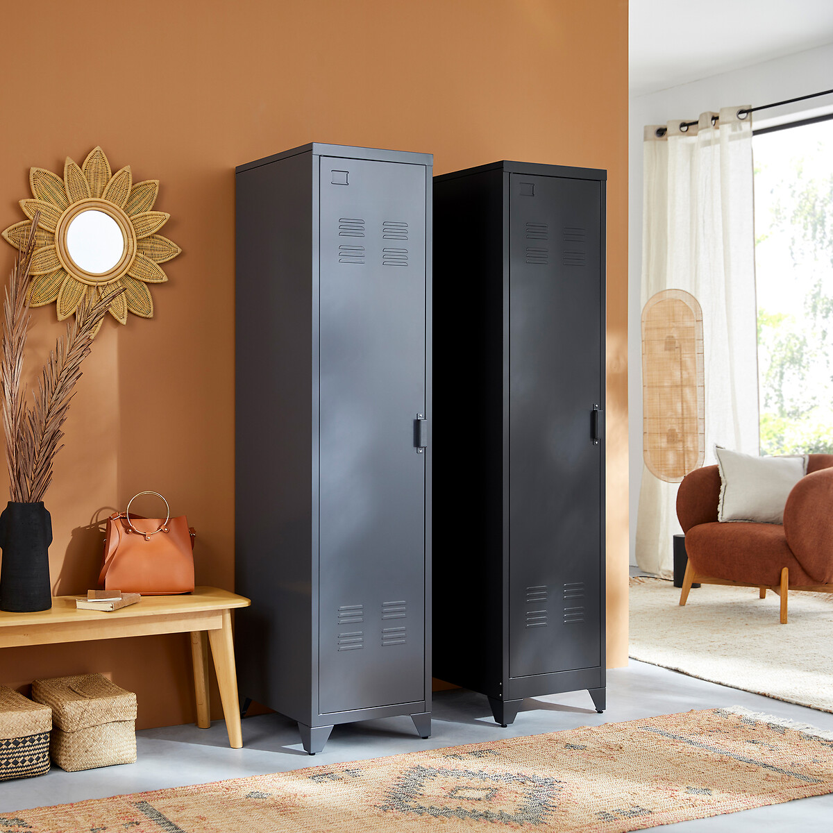LA REDOUTE INTERIORS<br>Guarda-roupa de metal, 1 porta, Hiba