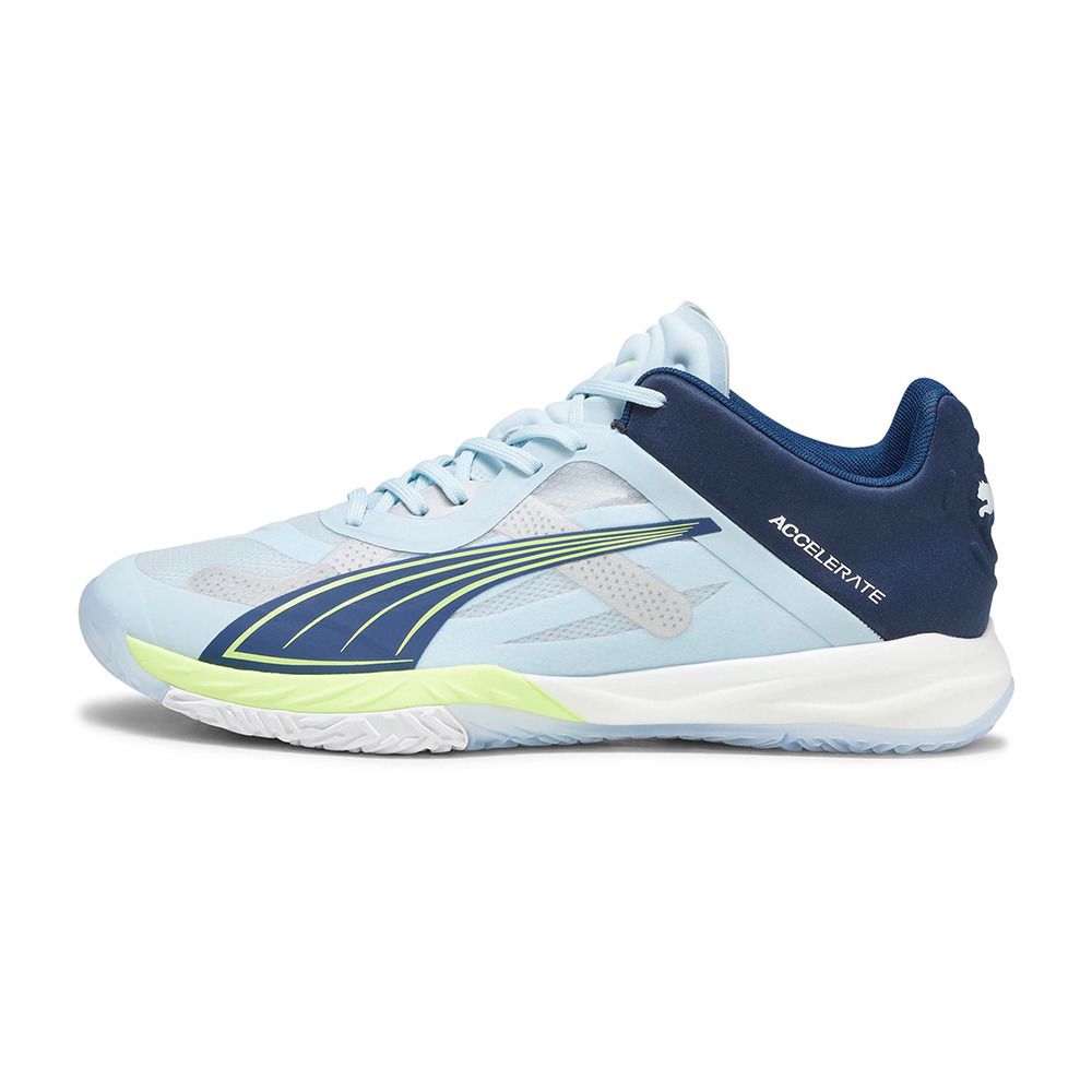 Puma ACCELERATE NITRO SQD - Chaussures handball Homme silver sky/persian blue/puma white