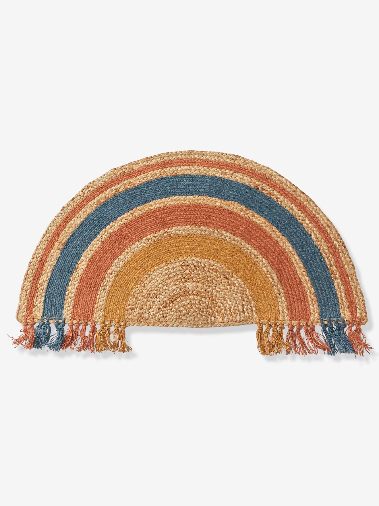 Tapete de juta listrado azul escuro Rainbow Wild Sahara