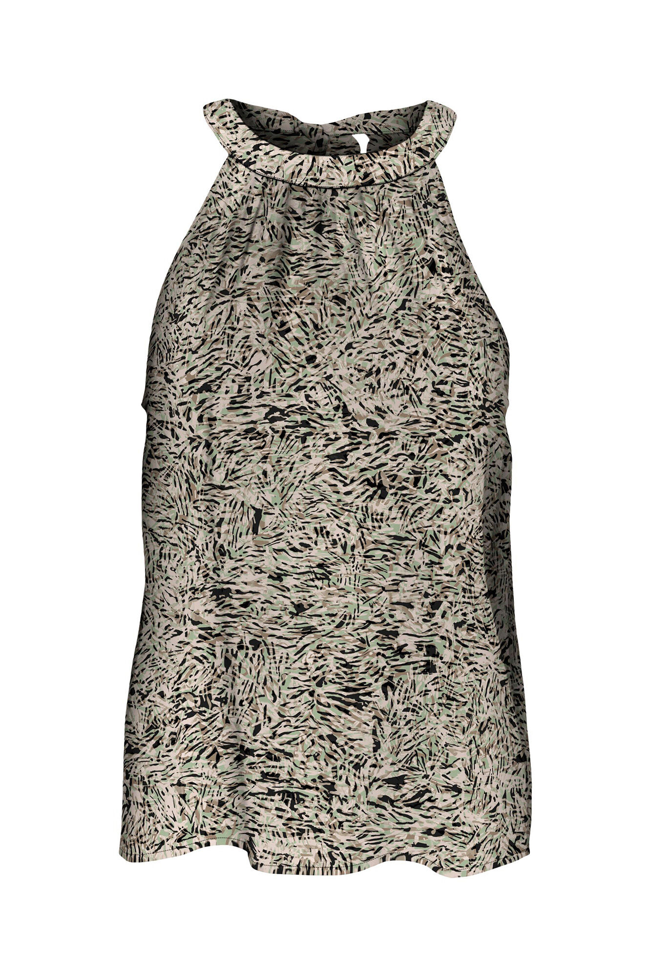 Top sem mangas com decote halter - Cinza