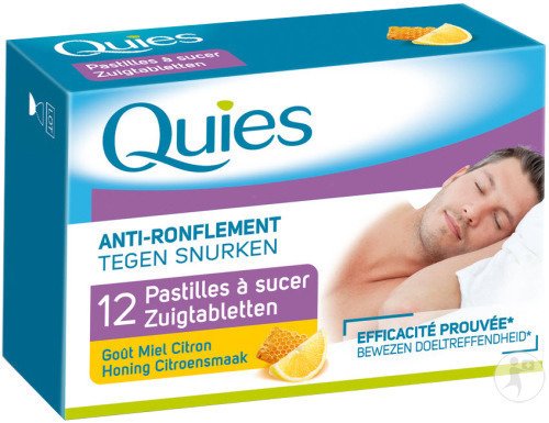 Quies Pastilles A Sucer Anti-Ronflement Miel-Citron 12 Pastilles