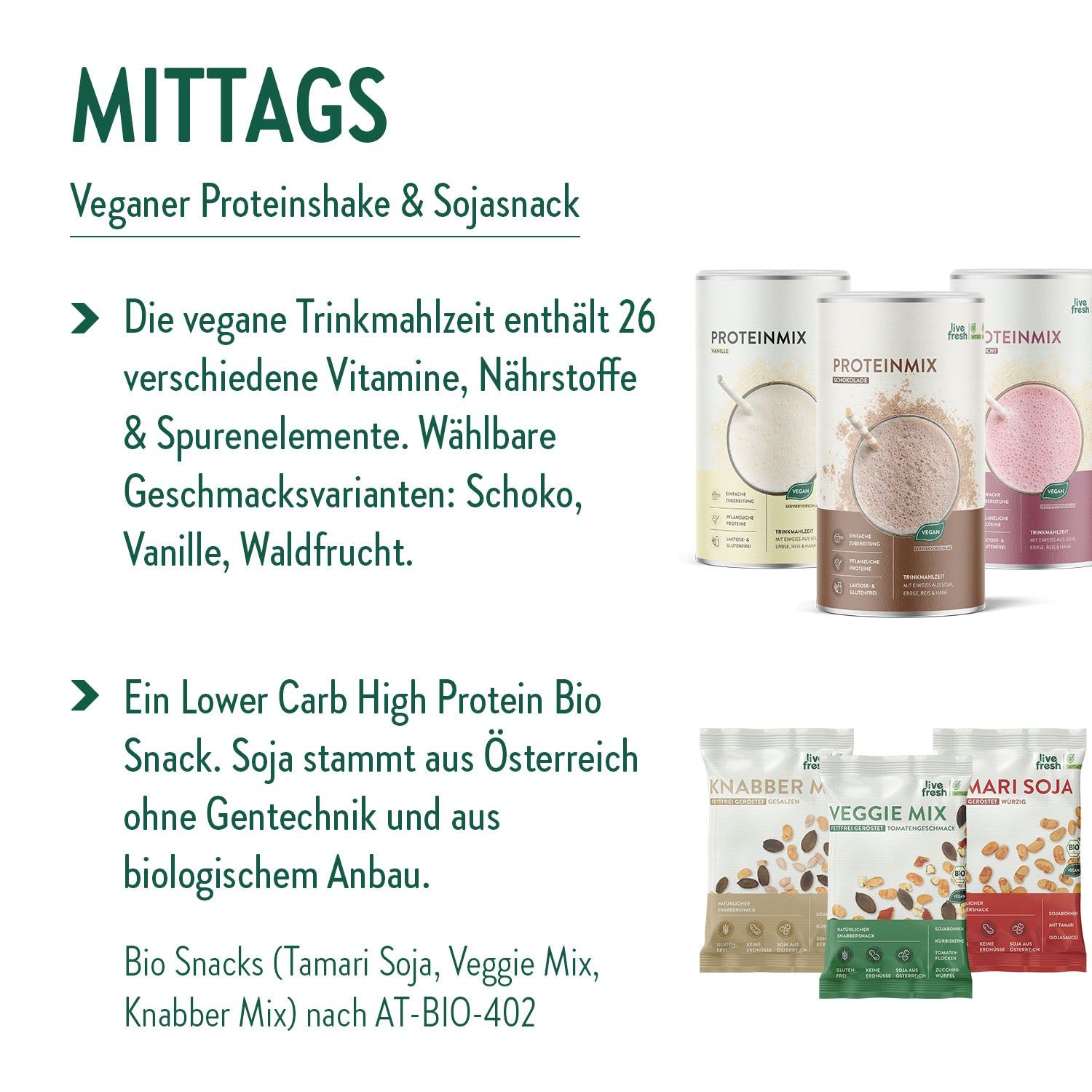 LiveFresh Vegane Foodkur 21 Tage - Schoko (inkl. 5,25€ Pfand)