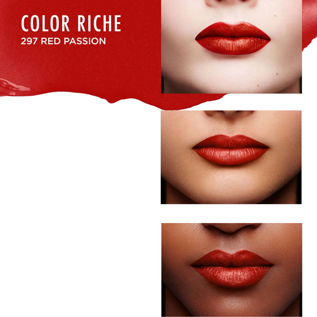 Prachtige kleur rood en goede kwaliteit. Snel mooi op te brengen.Color Riche lippenstift - 297 Red Passion
