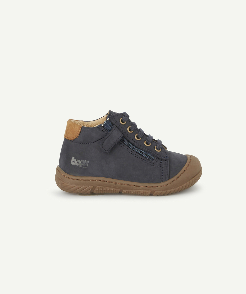 BOPYBOTTINES PREMIER PAS BÉBÉ BLEU MARINE EN CUIR