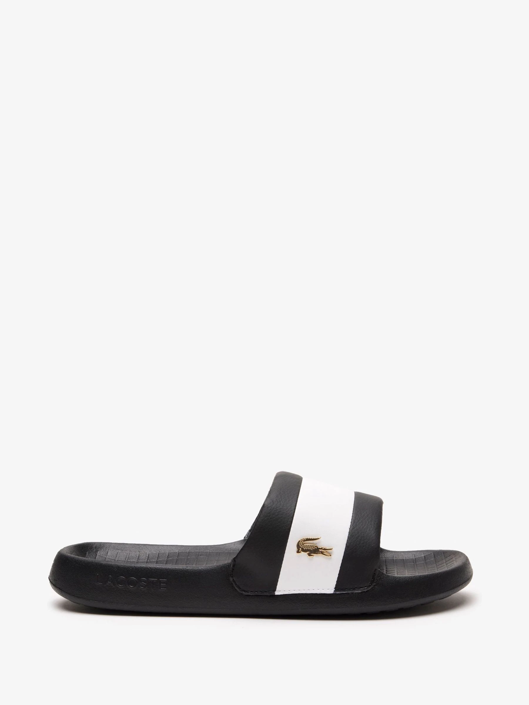 Antraciet zwart - Lacoste Logo Strepen Sandalen