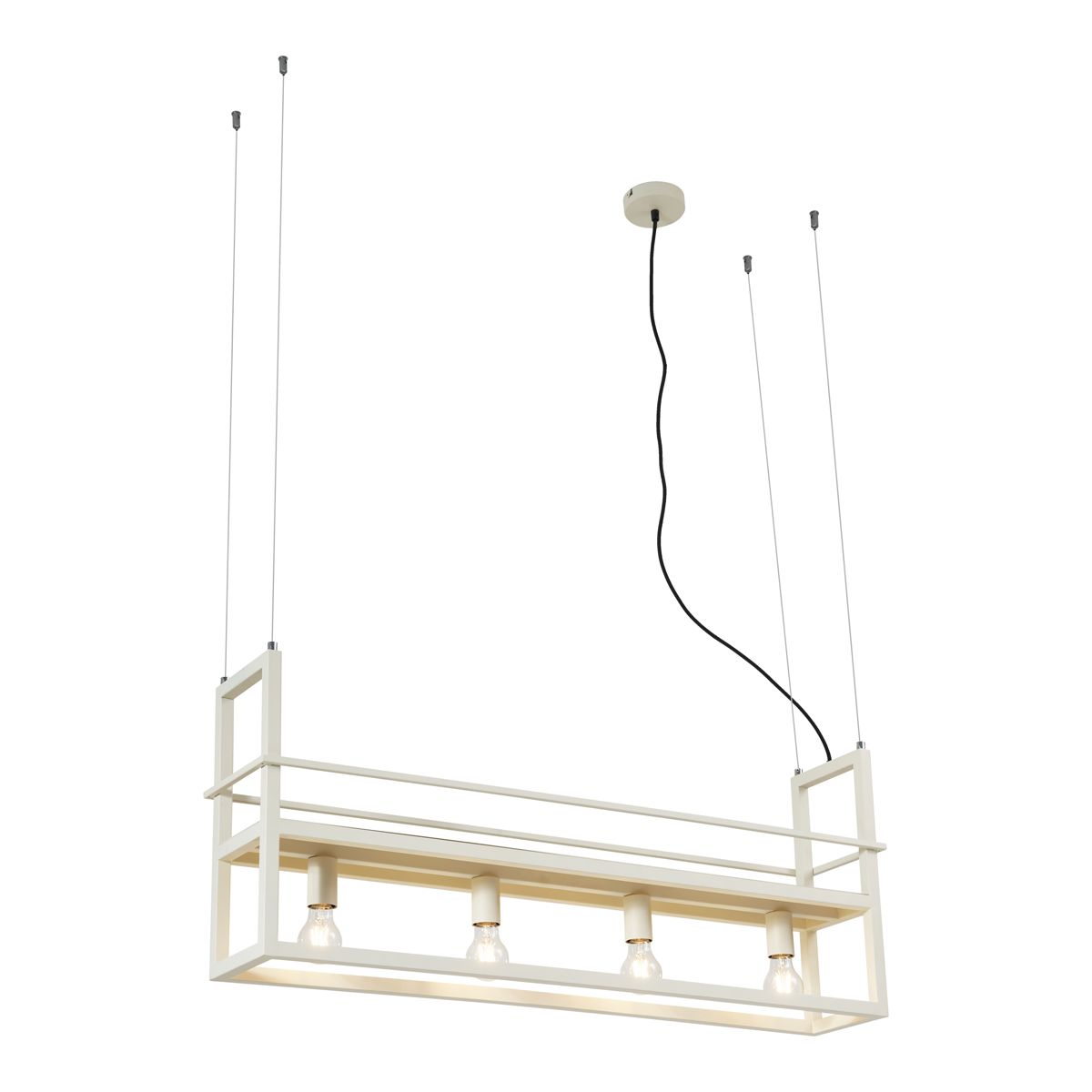 Industriële hanglamp beige 4-lichts - Cage Rack