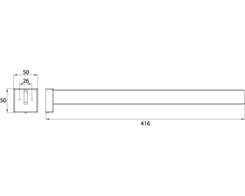 Emco Cue Starr enkele handdoekhouder, chroom 325000142