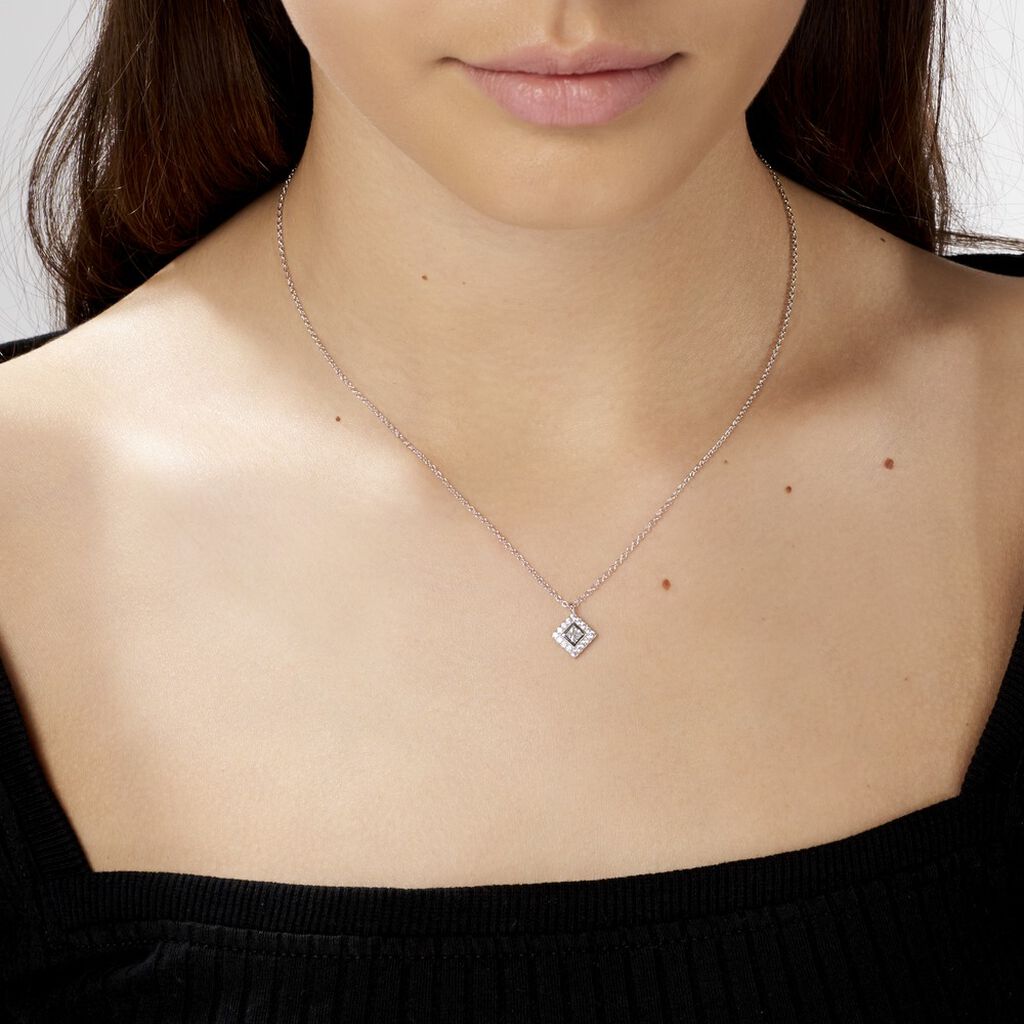 Collier Ysambre Argent Blanc Oxyde De Zirconium