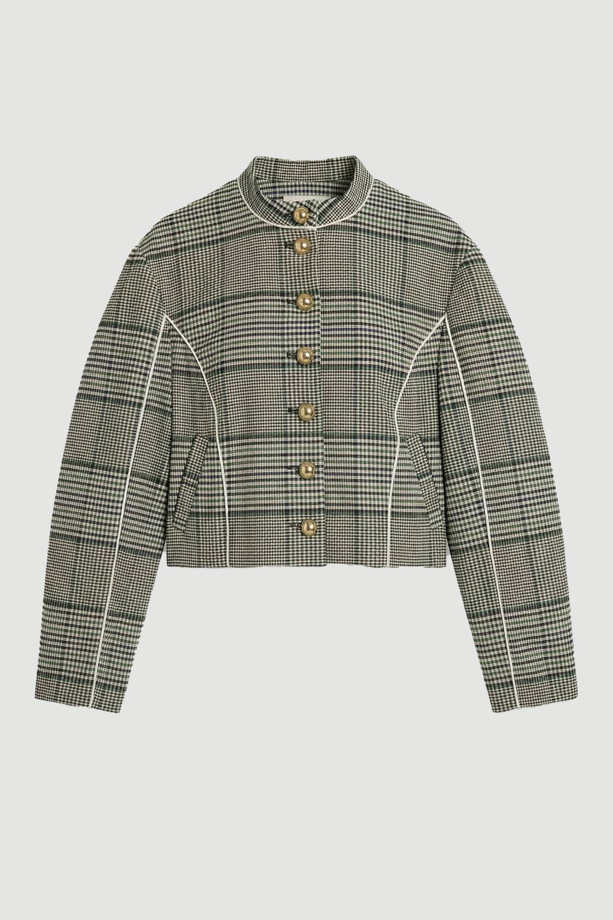 KarenMillen Veste Cintrée À Carreaux Col Montant