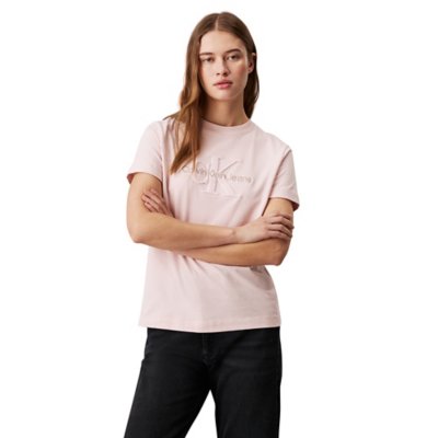 Tee-shirt à manches courtes femme Chenille Monologo Regular CALVIN KLEIN