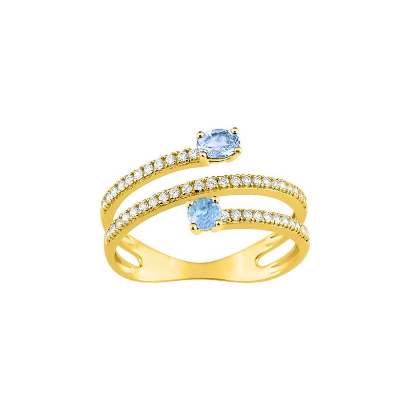 Bague Femme - topaze - Or 9 Carats