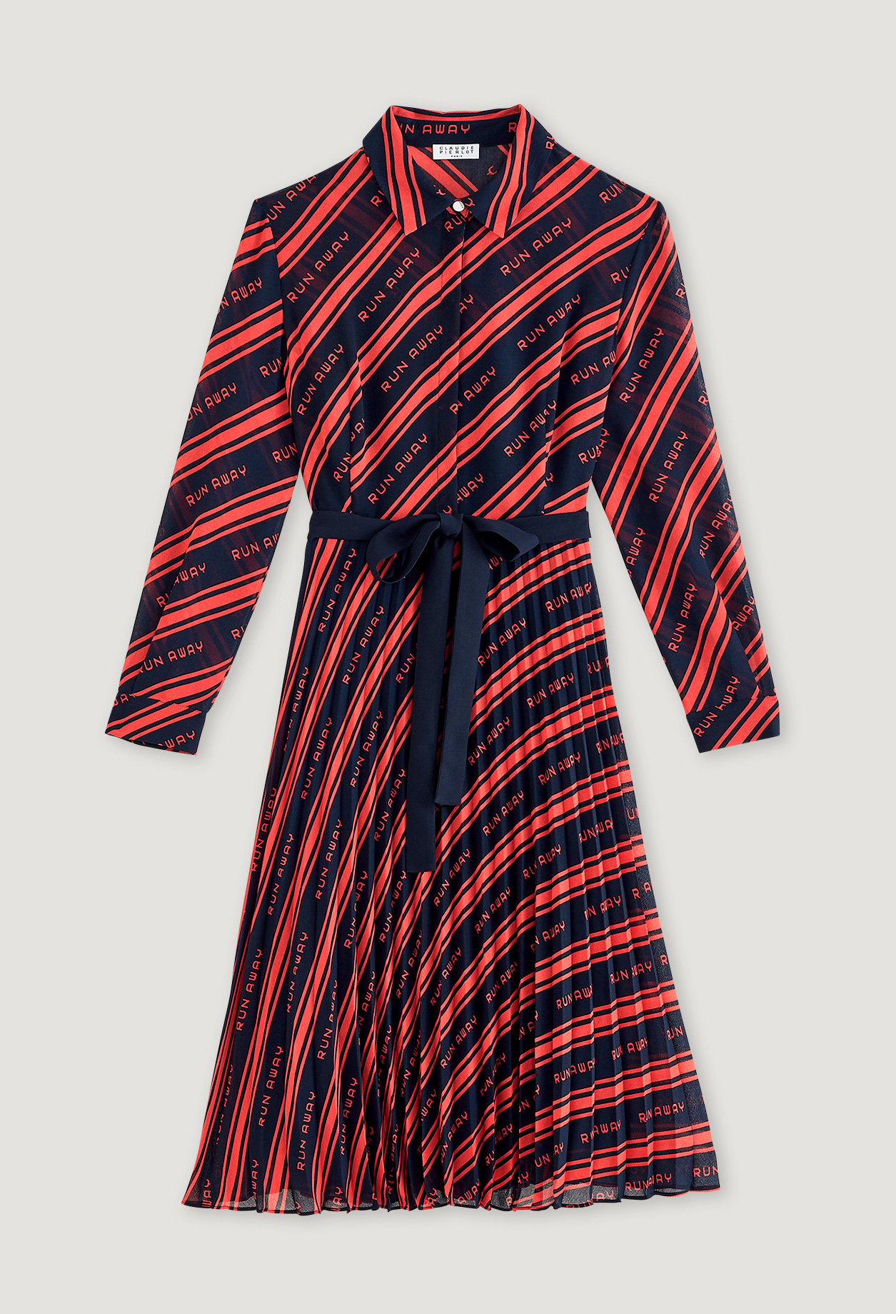 Robe mi-longue plissee