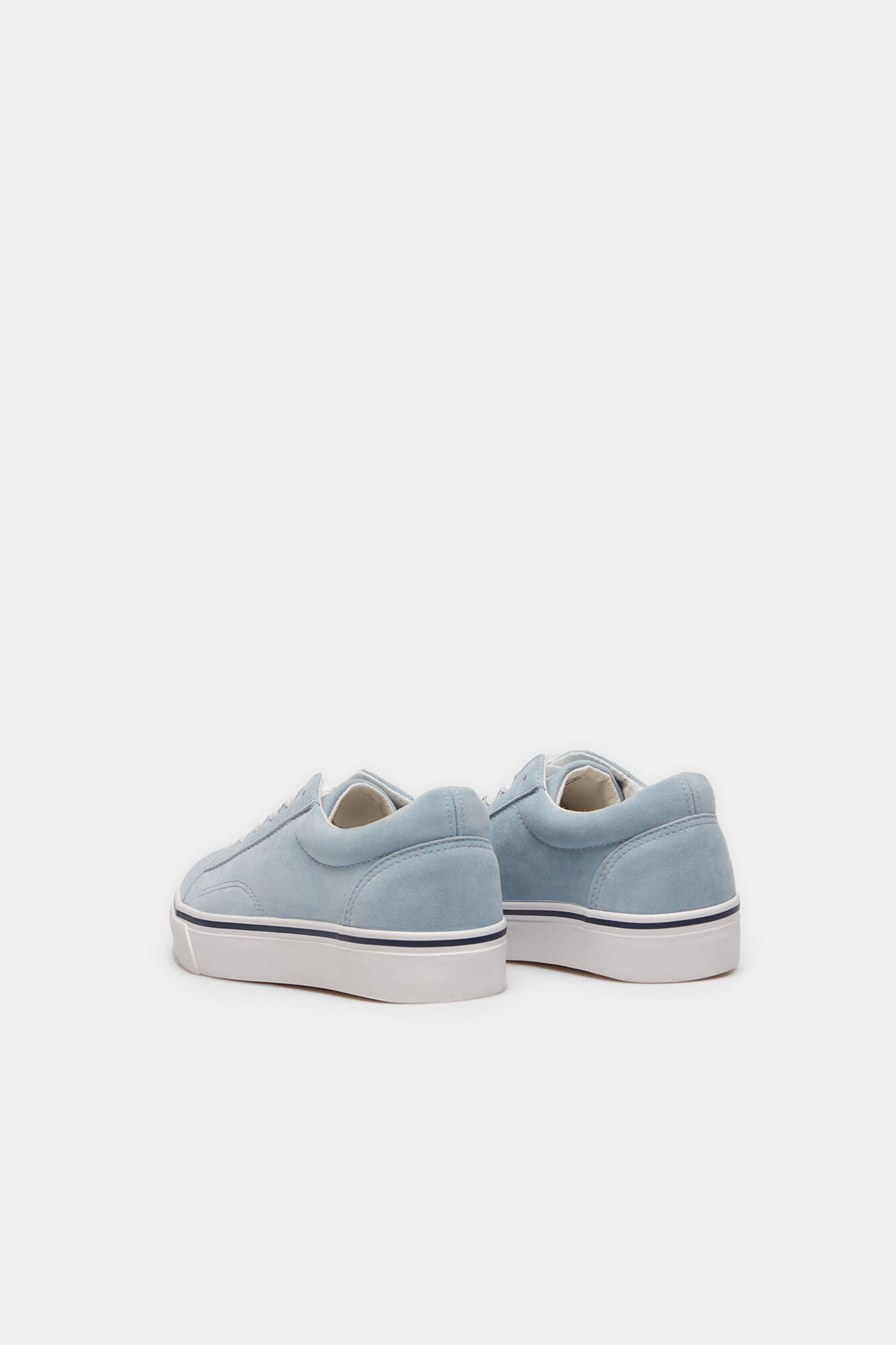 Sapato plataforma de lona - azul médio