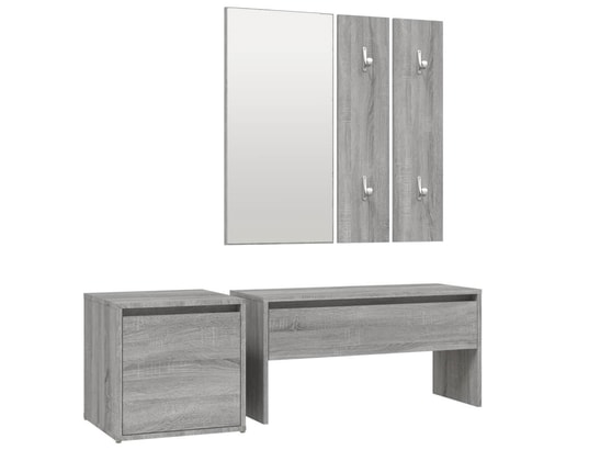 VIDAXL - Armoire Ensemble de meubles de couloir sonoma gris bois d'ingénierie