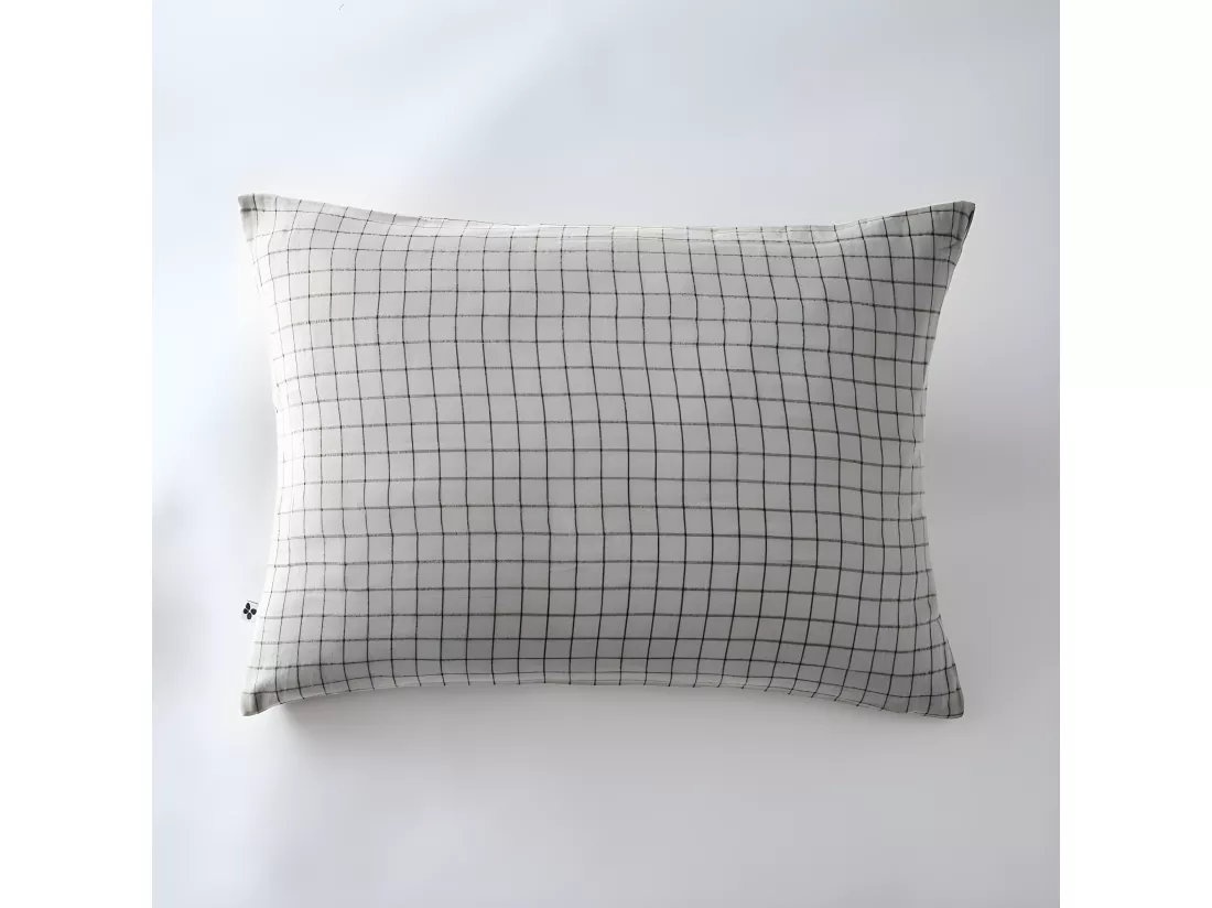 Taie d'oreiller Tissé-teint petits carreaux Déco 