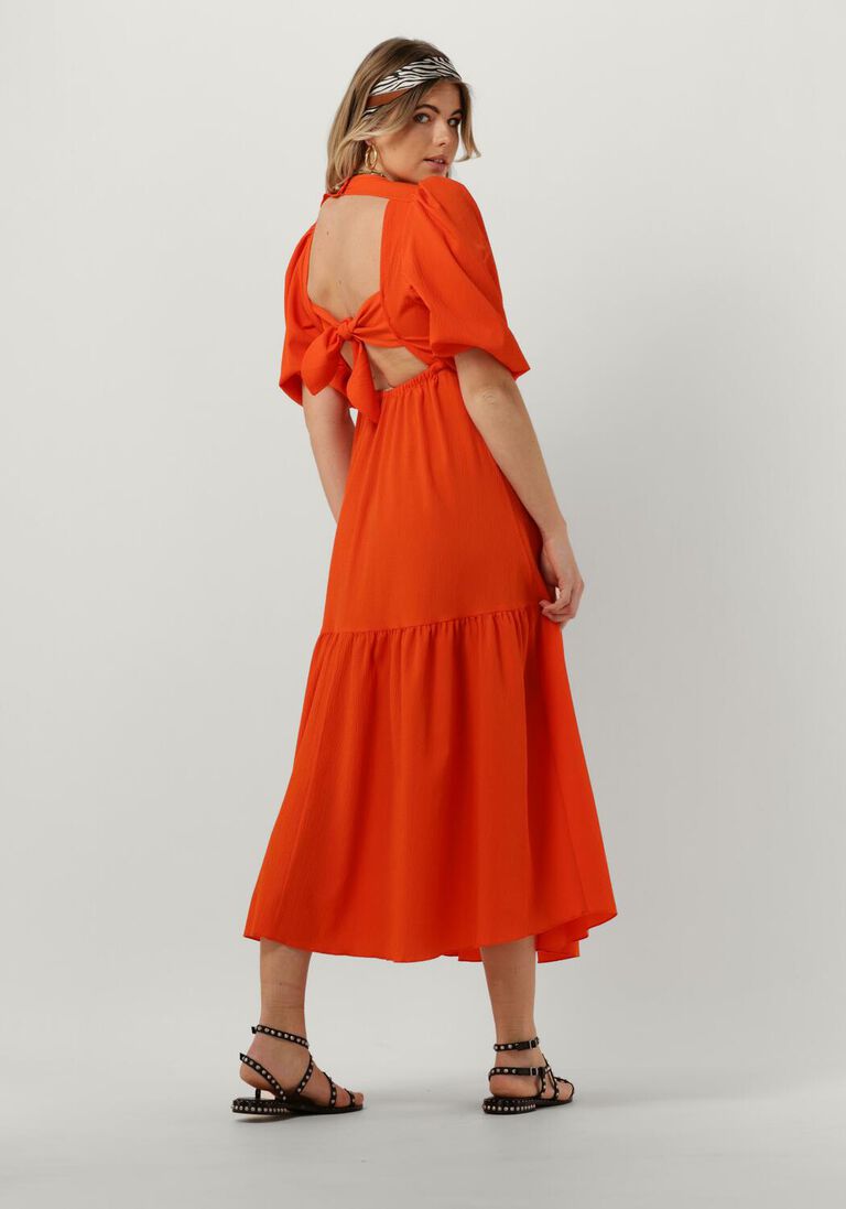 NOTES DU NORD koraal notes du nord midi jurk carrie dress