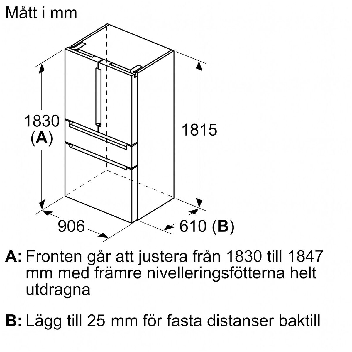 KF96RSBEA iQ700 French door kjøle- og fryseskap, svart