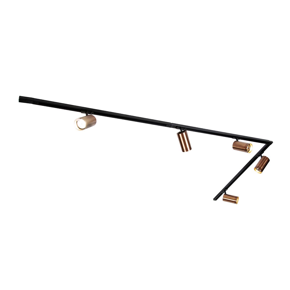 Modern railsysteem met 5 spots donker brons 1-fase GU10 70mm - Iconic Jeana Luxe