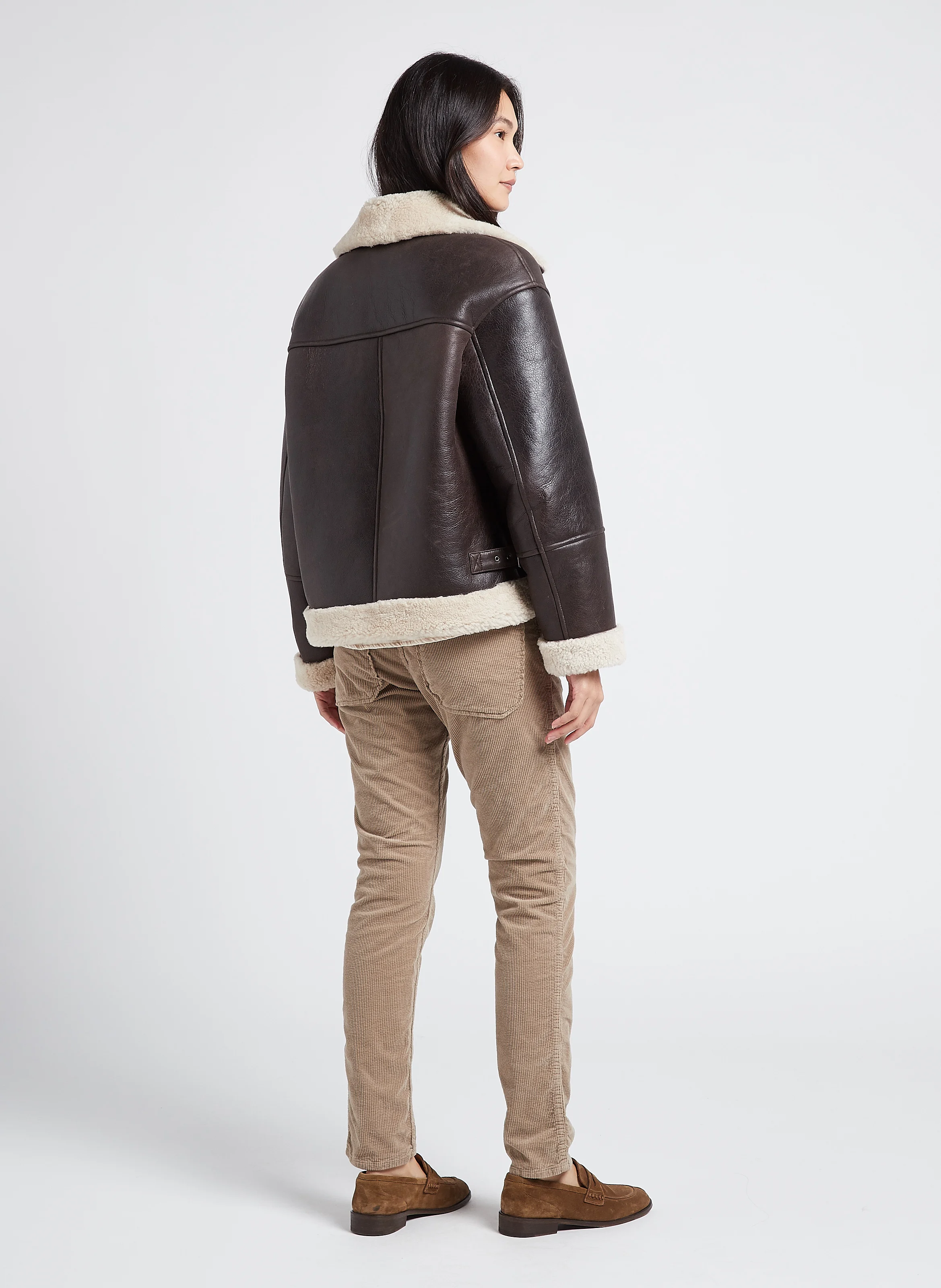 PIERCE - Pantalon slim en velours côtelé | Beige