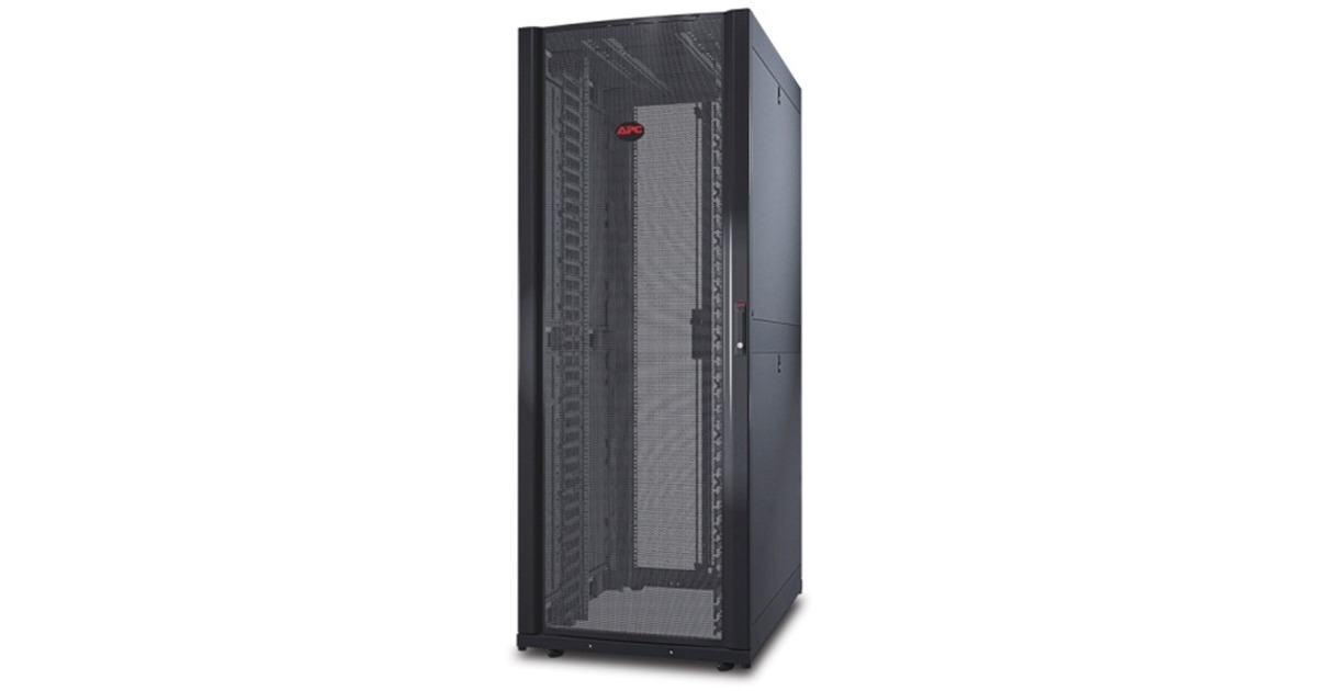 APCNetShelter SX 42U met zijpanelen, breed server rack  (Zwart, 750 x 1070 x 1991mm, incl. verticale kabelmanagers)