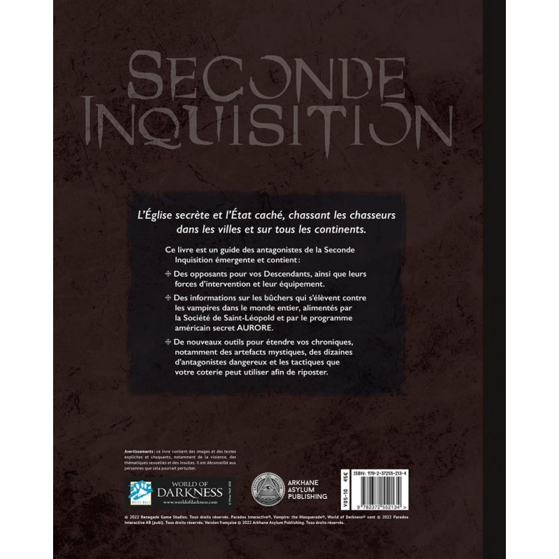 Vampire la mascarade - Seconde inquisition