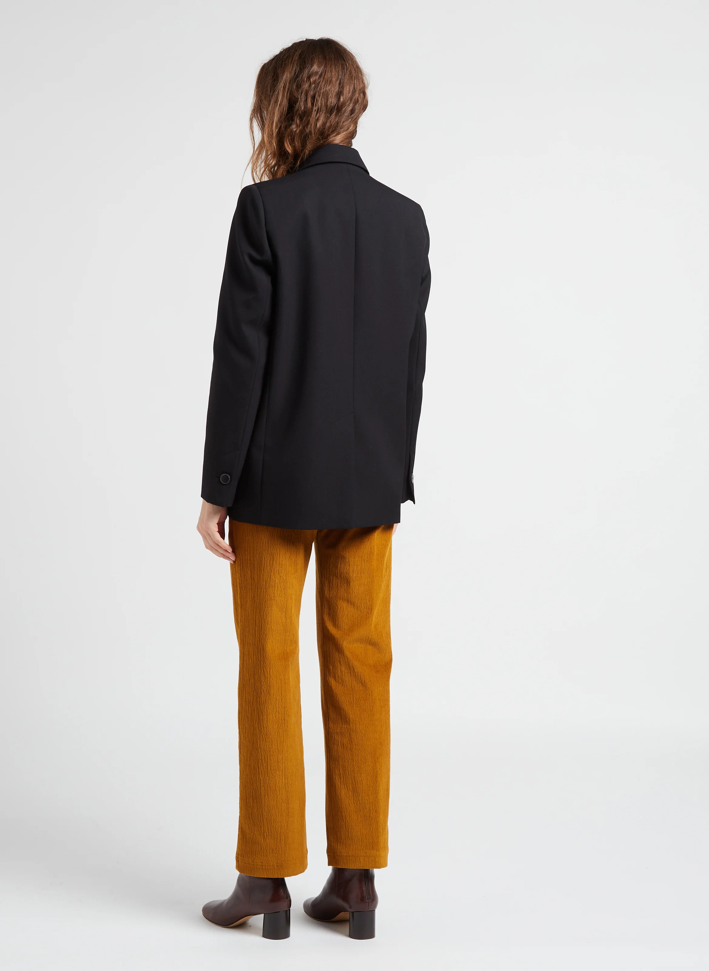 JACQUES - Pantalon droit fines côtes en coton mélangé| Beige
