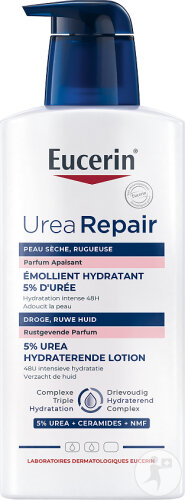 Eucerin UreaRepair Émollient Hydratant 5% D'Urée Apaisant Peau Sèche Et Rugueuse Avec Pompe 400ml
