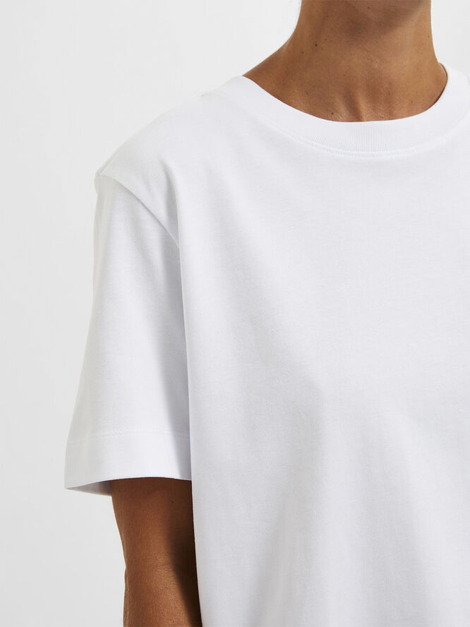Selected Femme SLFESSENTIAL SS BOXY TEE NOOS Hvid