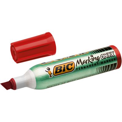 BIC ONYX 1481 - Marqueur permanent - pointe biseau - rouge