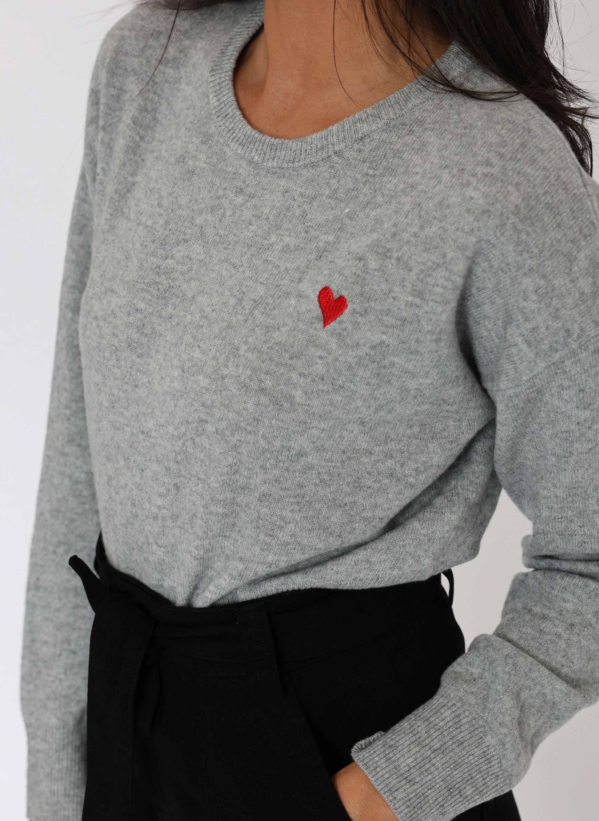 ANITA - Pull droit en laine et cachemire | Gris