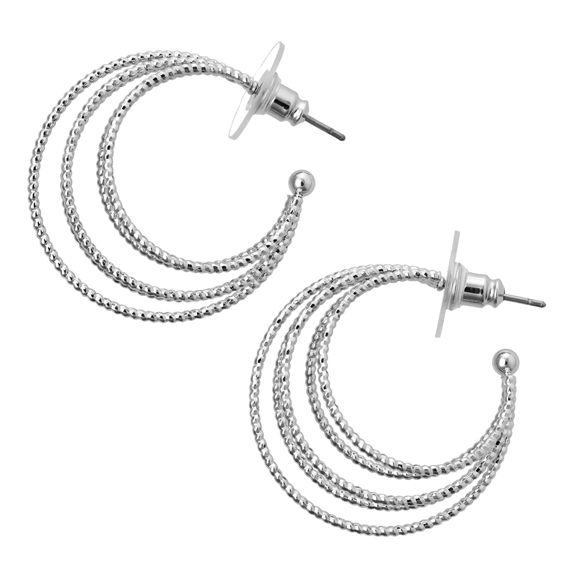 Damen Creolen in Silber-Optik silber