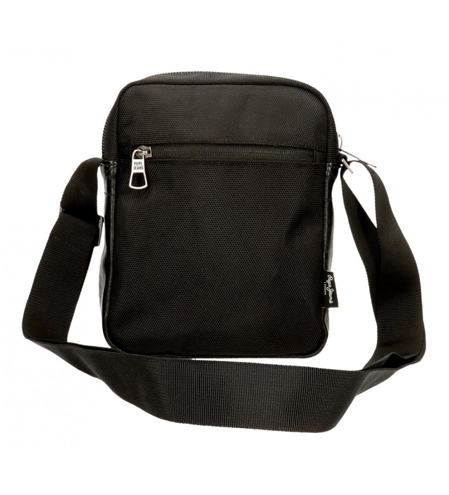 Bolsa de ombro Pepe Jeans com dois compartimentos, preta