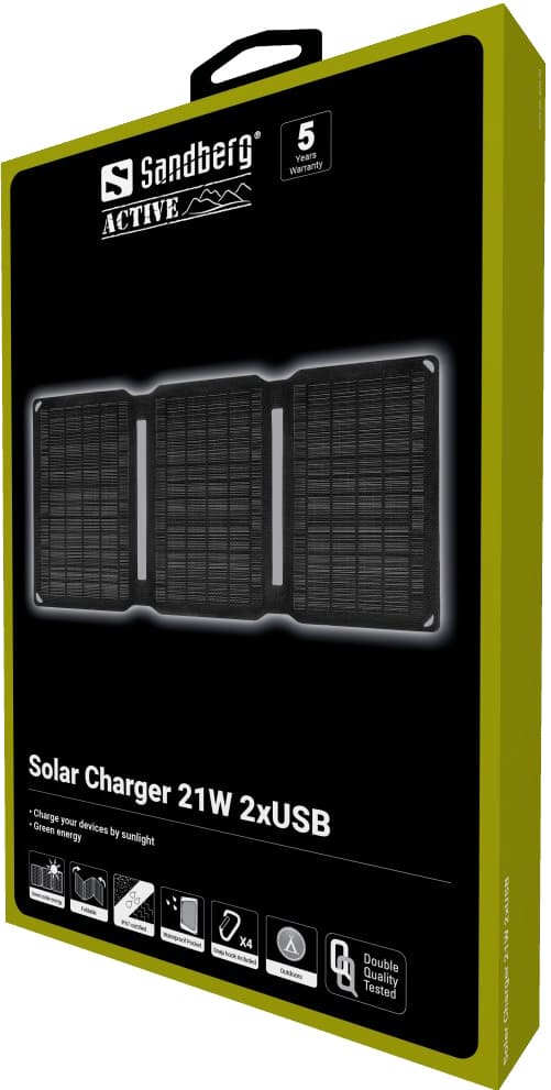 Sandberg 21W dobbelt USB-solcelleoplader