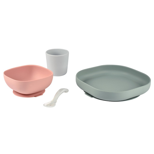 Coffret repas silicone 4 pièces Eucalyptus - BEABA
