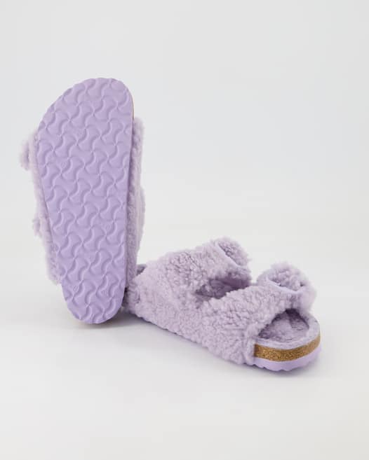 Birkenstock Arizona Big Buckle Teddy River Pantoletten in Lila