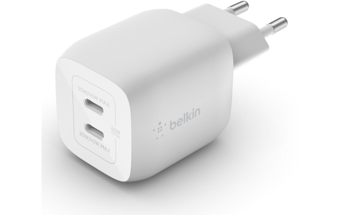 USB-Wandladegerät Dual USB-C GaN PD 45WUSB-C-GaN Ladegerät mit zwei Anschlüssen und PPS 45 W