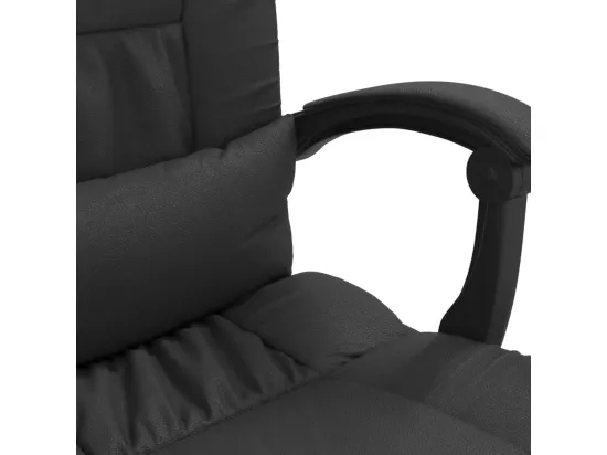 Fauteuil de massage inclinable de bureau Noir Similicuir