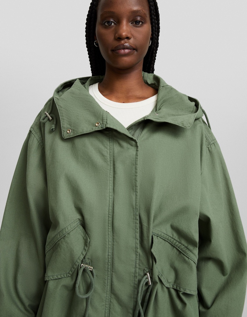 Parka de algodão com capuz
