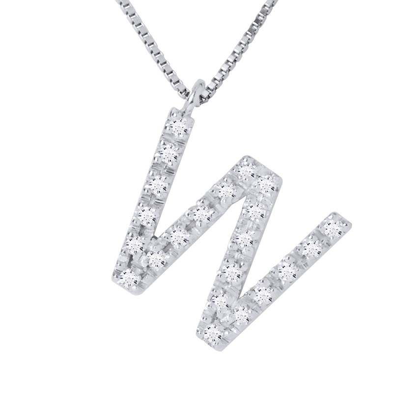 Collier ALPHABET Diamants 0,12 Cts  LETTRE 