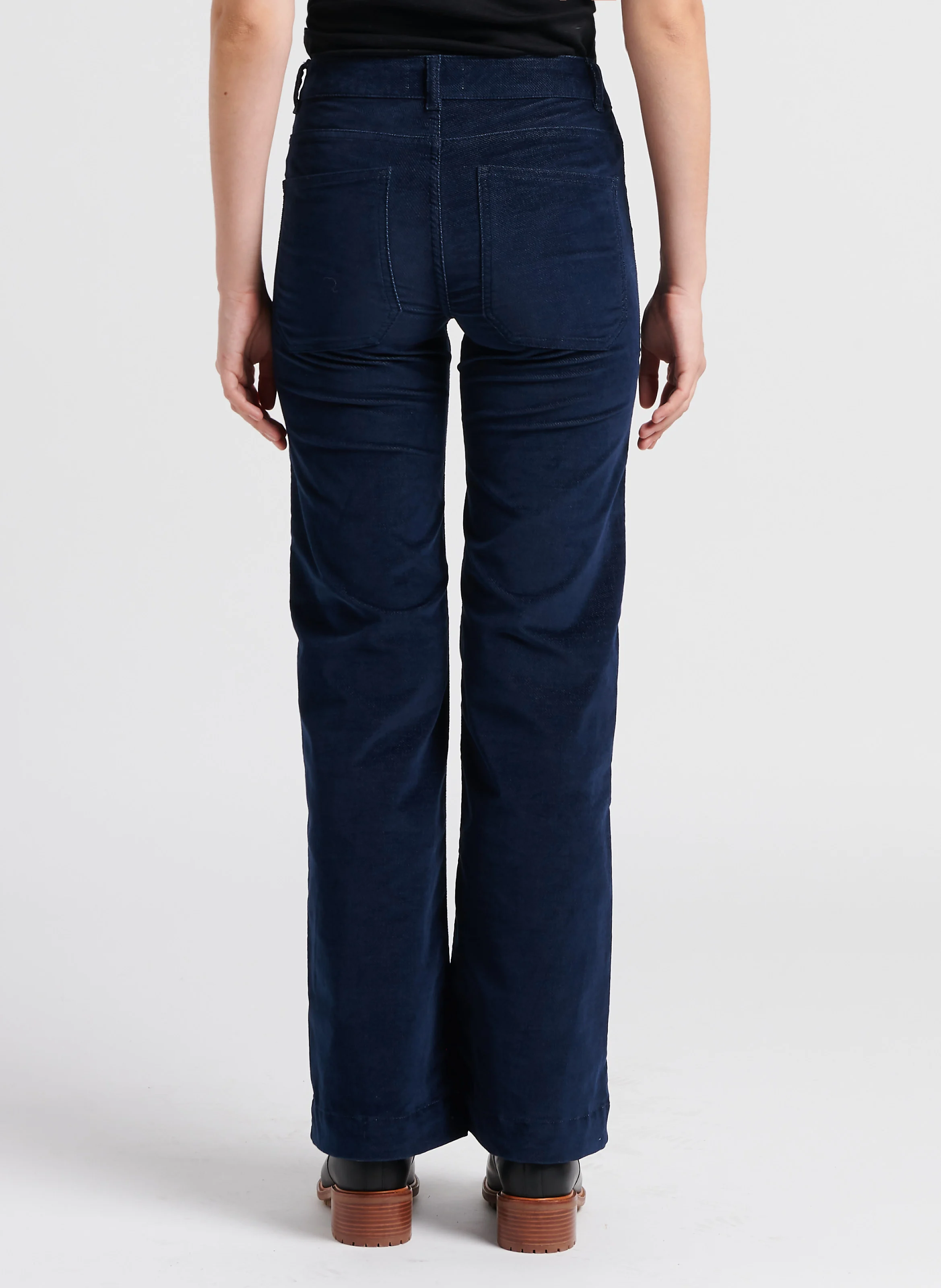 GATSBY - Pantalon évasé en coton mélangé | Bleu