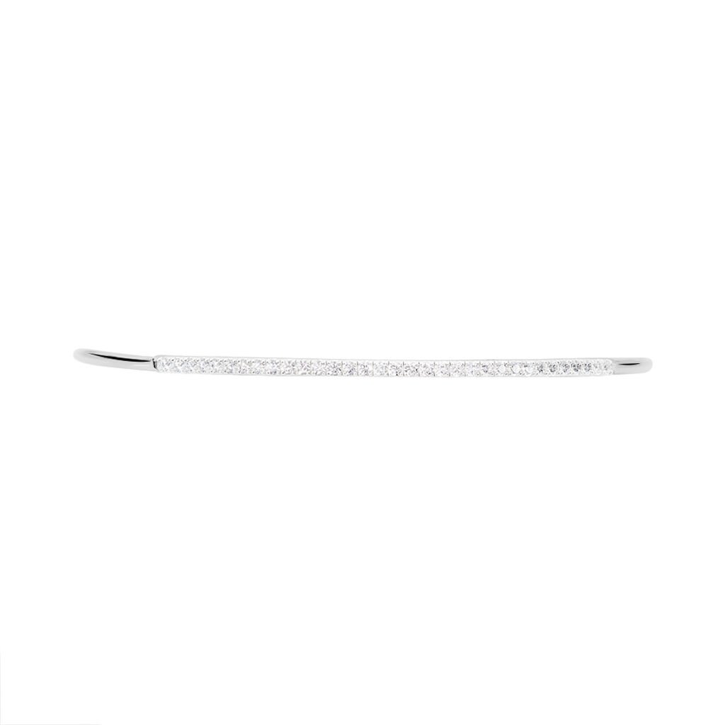 Bracelet Jonc Cléline Argent Blanc