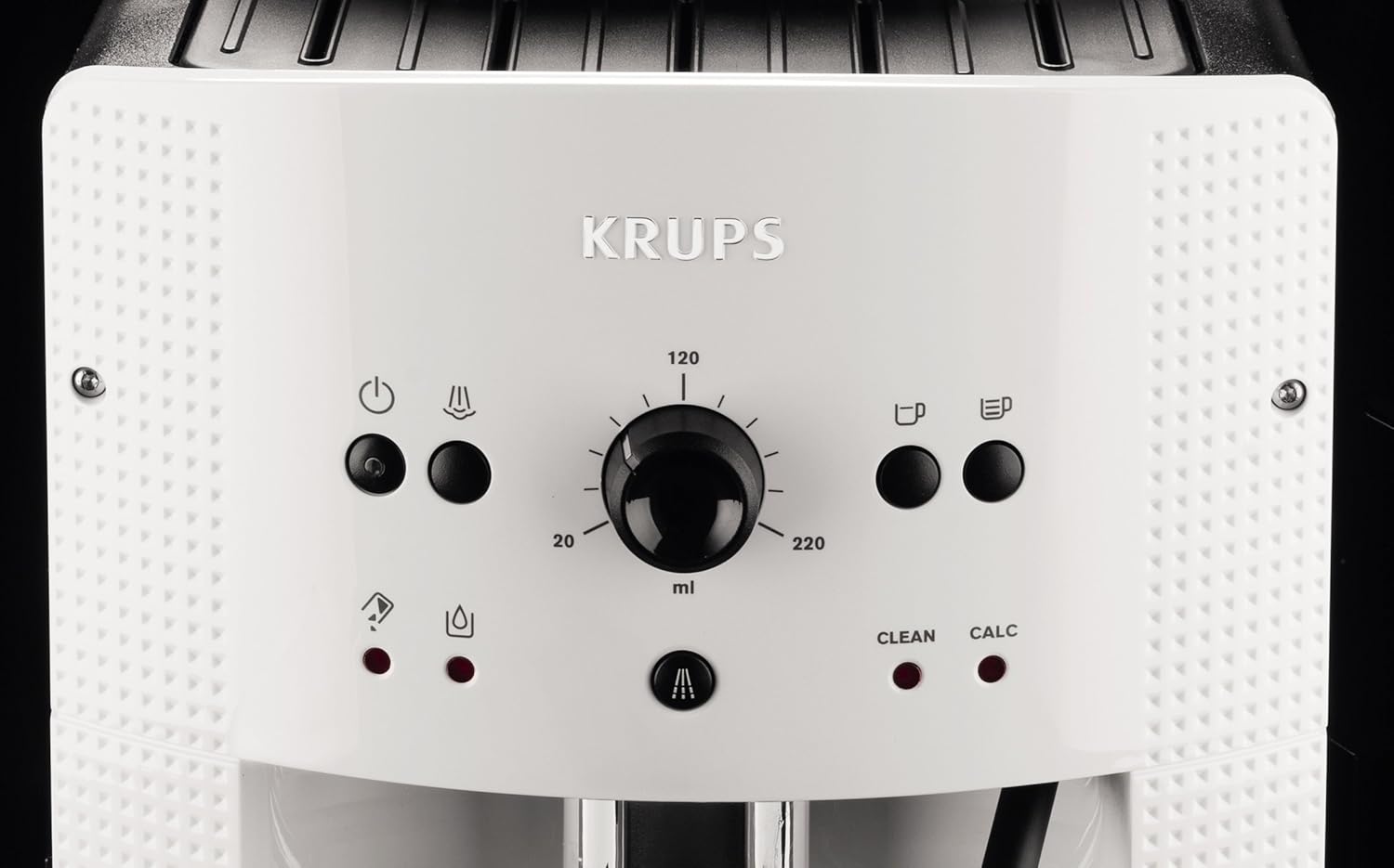 Krups Machine à café broyeur grain, 2 expresso simultanés, Nettoyage automatique, Buse vapeur Cappuccino, Essential blanche EA810570