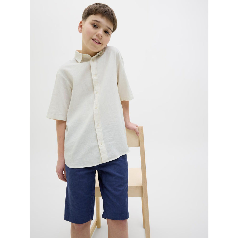 Køb Jack & Jones Junior Antique White Jorparos Oversized Skjorte Ss Jnr