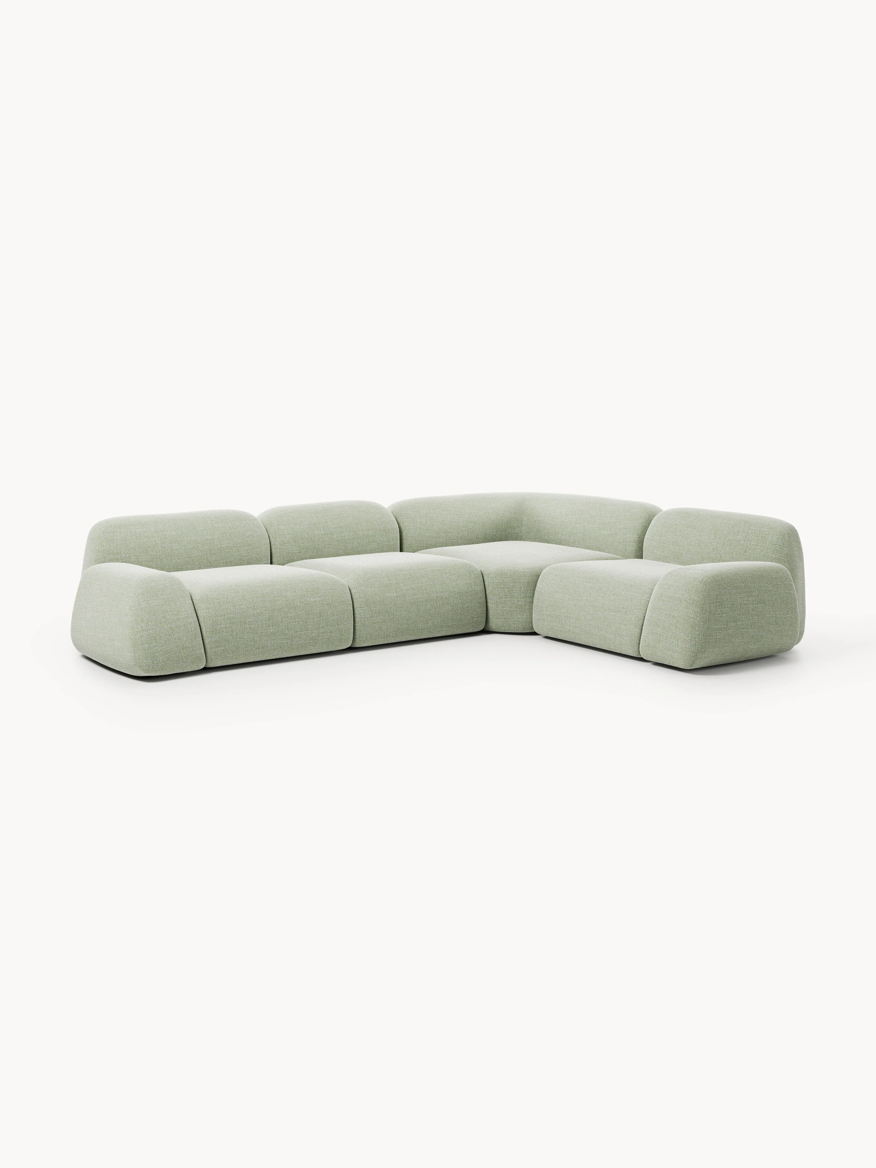 Modulaire bouclé hoekbank Wolke (4-zits)