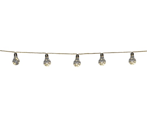 Lafiora lichtsnoer met hennepsnoer, lengte 450 cm, warm wit licht, voor gebruik binnenshuis, op batterijen, zwarte kabel, inclusief timerfunctie